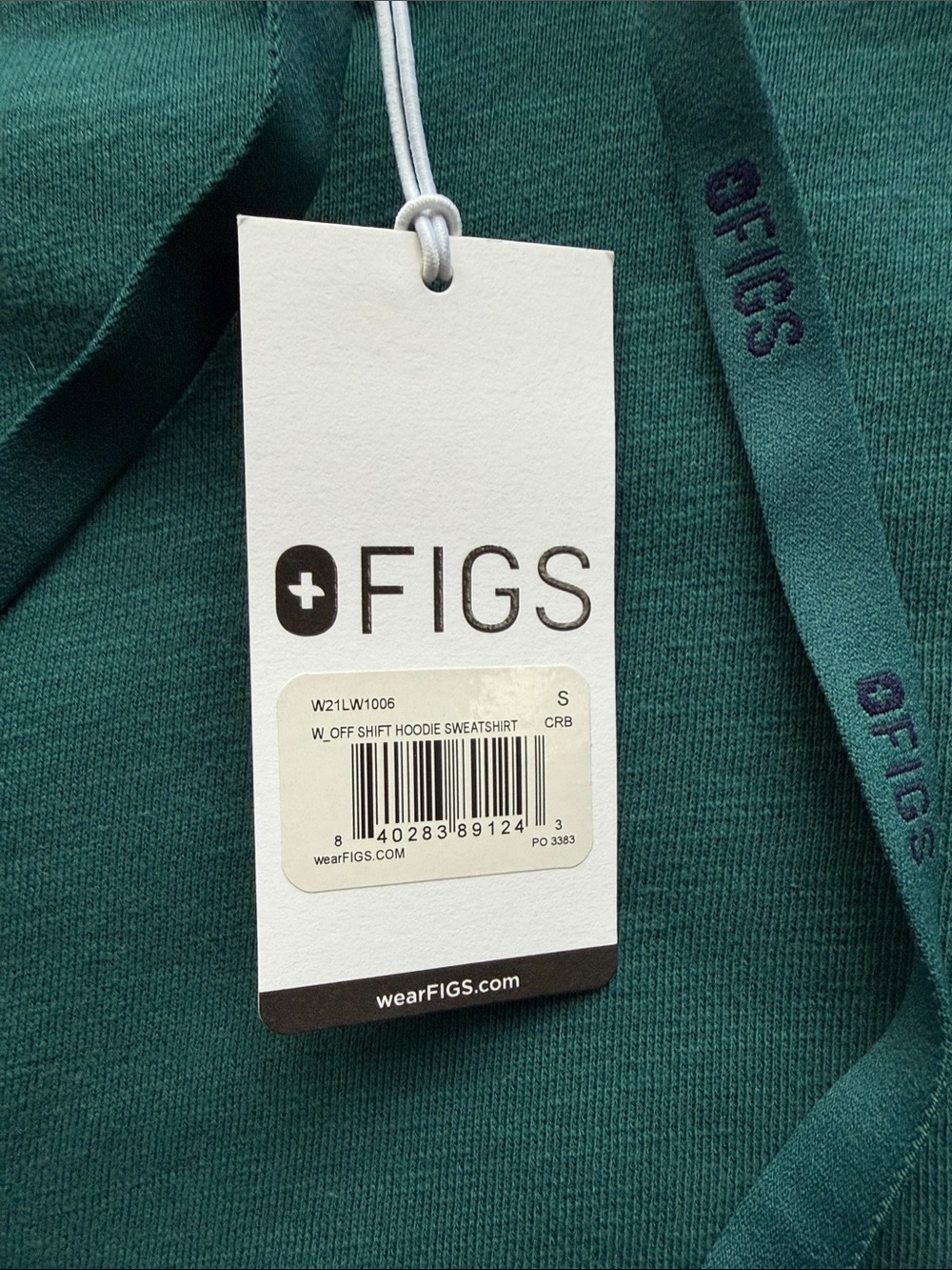 NWT Figs Off Shift Hooded Sweatshirt Caribbean Blue size M - Picture 3 of 9